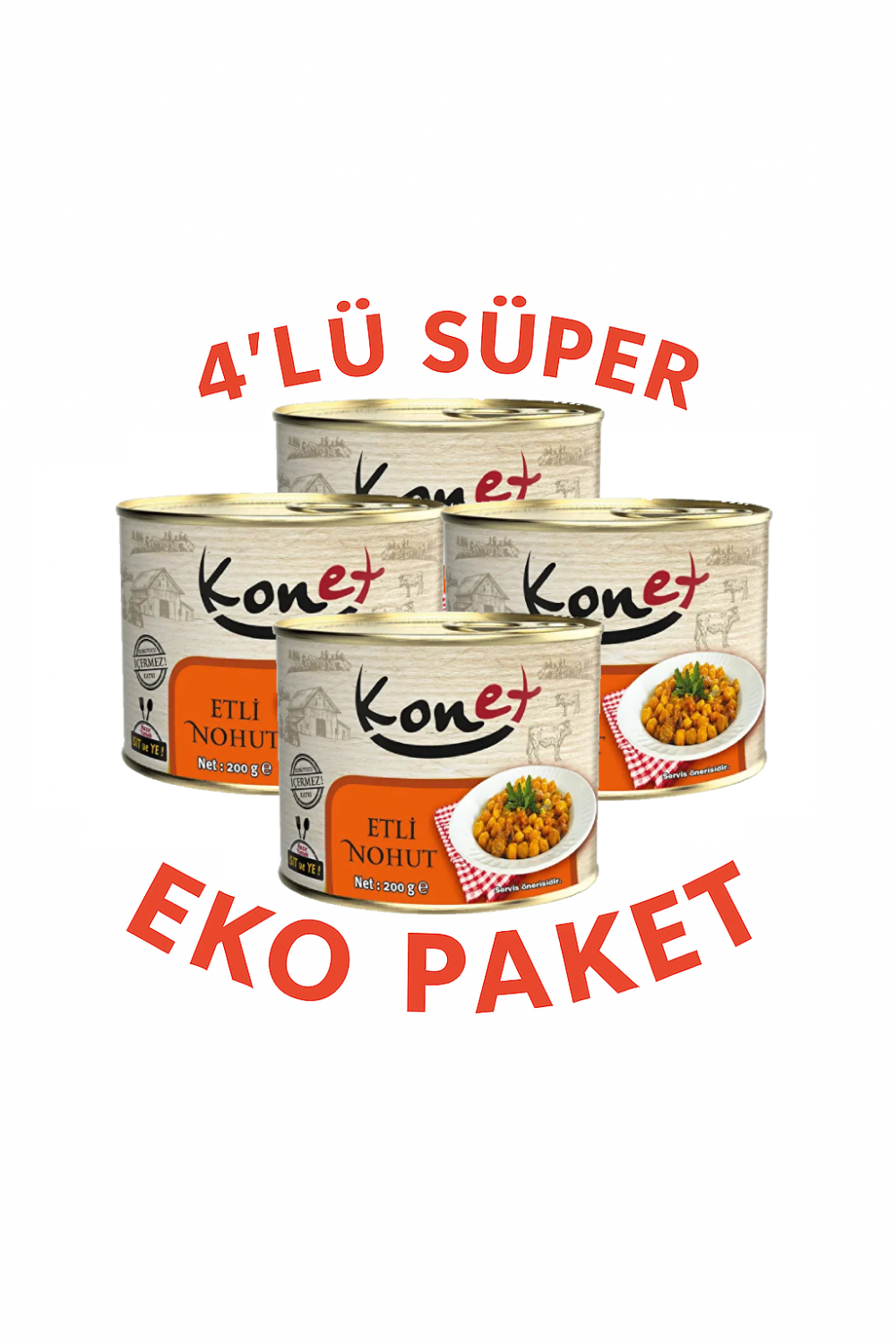 Etli Nohut 4x200 Gr Eko Paket