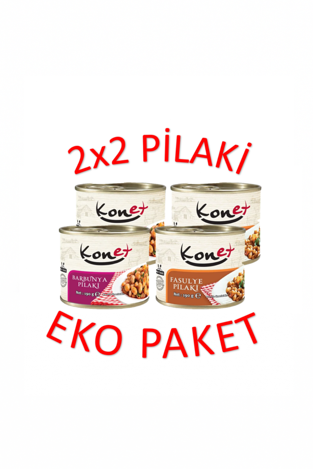 2x2 Pilaki Paket | Fasulye Pilaki & Barbunya Pilaki Konservesi 4x190Gr