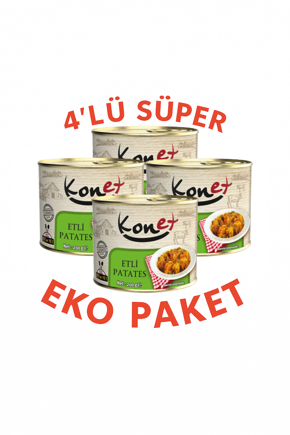 Etli Patates 4x200 Gr Eko Paket